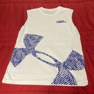 Under Armour Boy’s White and Blue Tank Top